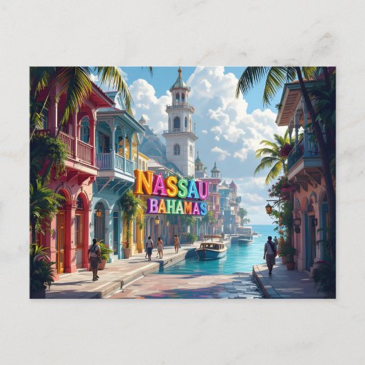 Nassau Bahamas träumend Postkarte (Vorderseite)