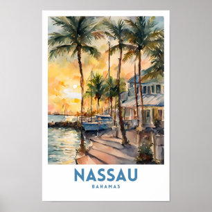 Nassau Bahamas Travel Art Poster