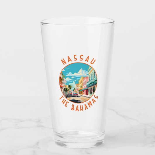 Nassau Bahamas Travel Art Vintag Glas (Vorderseite)