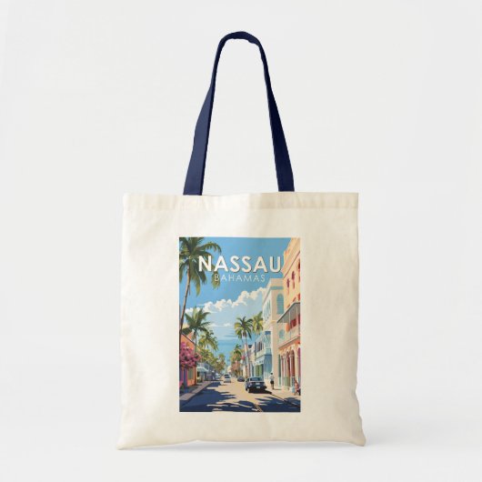 Nassau Bahamas Travel Art Vintag Tragetasche (Vorne)