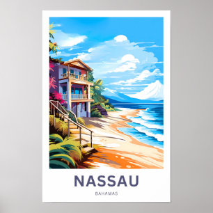 Nassau Bahamas Travel Print Poster