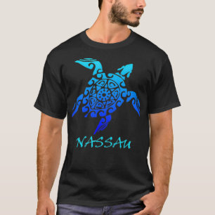 Nassau Bahamas Vintag Retro Tribal Sea Turtle Vac T-Shirt