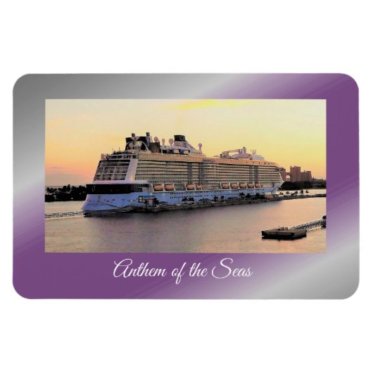Nassau Harbour Daybreak with Cruise Ship Magnet (Horizontal)