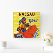 Nassau Jet Quadratische Wanduhr (Zuhause)