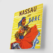 Nassau Jet Quadratische Wanduhr (Winkel)