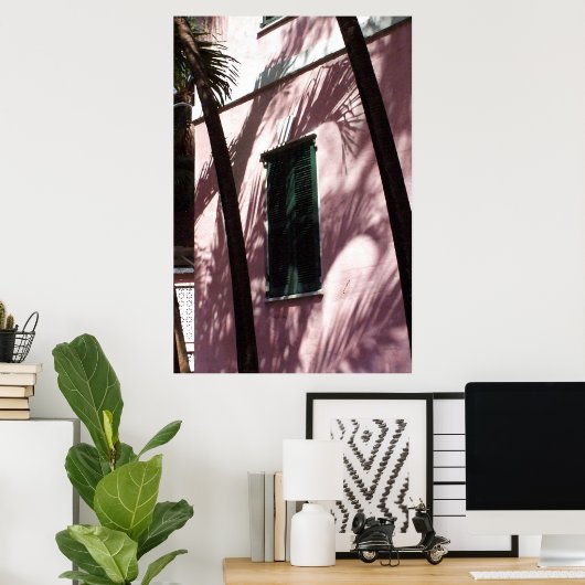 Nassau Library Pastell Pink Poster Print (Heimbüro)