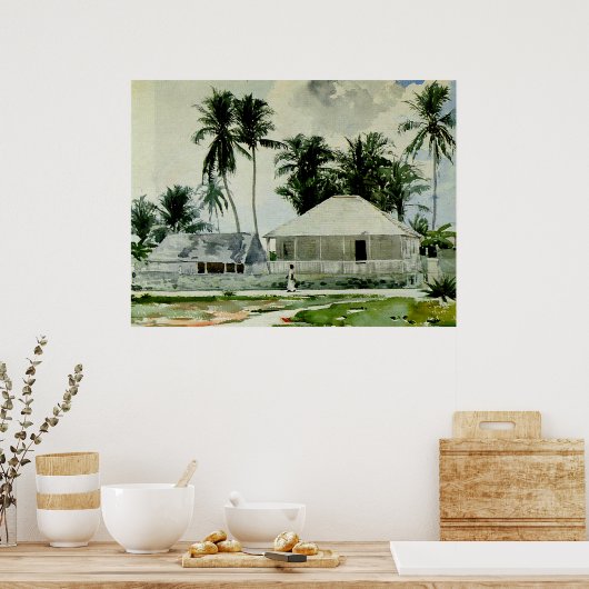 Nassau, Malerei auf Bahamas Poster (Küche)