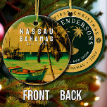 Nassau Palm Tree Bahamas Vintag Souvenirs 80er Keramik Ornament<br><div class="desc">Dieses Retro-Nassau der Bahamas Vintage Design macht ein großartiges Weihnachts- oder Geburtstagsgeschenk für Fans von Nassau Nassau ist die Hauptstadt der Bahamas. Das Retro Sommercamp ist ein perfektes Geschenk für Reisende und Liebhaber von tropischen Reisezielen. Sie können diese Vorlage anpassen, ändern oder löschen, indem Sie die darin enthaltenen Texte anpassen....</div>