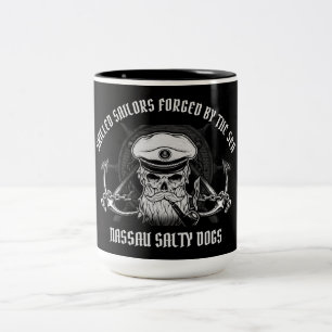 NASSAU SKILLIED SAILORS / SALTY HUNDE ZWEIFARBIGE TASSE