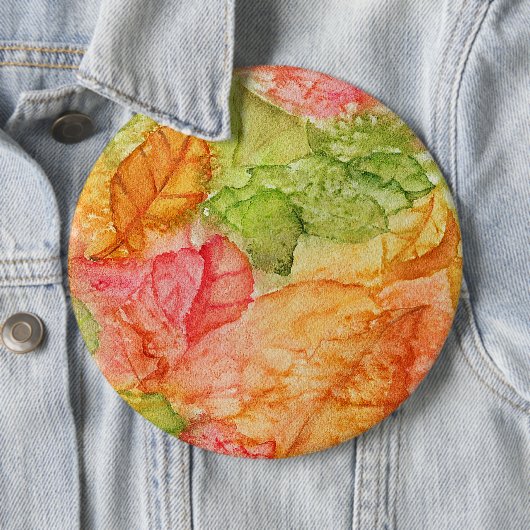 Nasse Blätter des Herbstes Button (Beispiel)