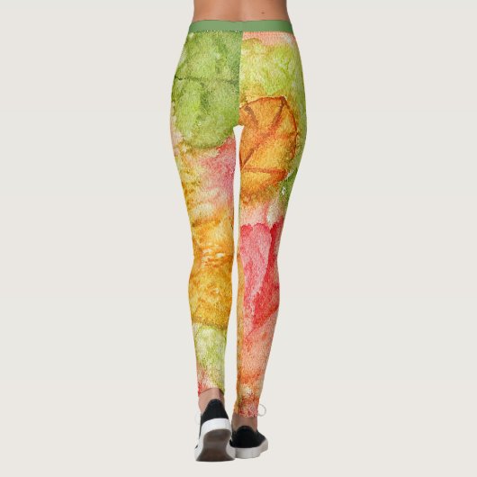 Nasse Blätter des Herbstes Leggings (Rückseite)