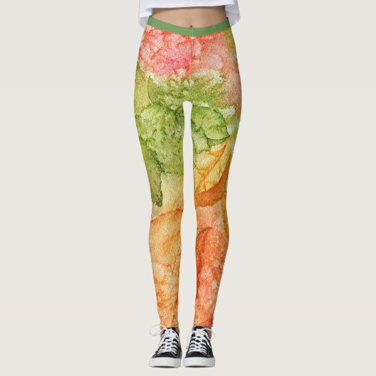 Nasse Blätter des Herbstes Leggings (Vorderseite)