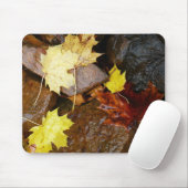 Nasse Blätter und Steine Herbstfotografie Mousepad (Mit Mouse)