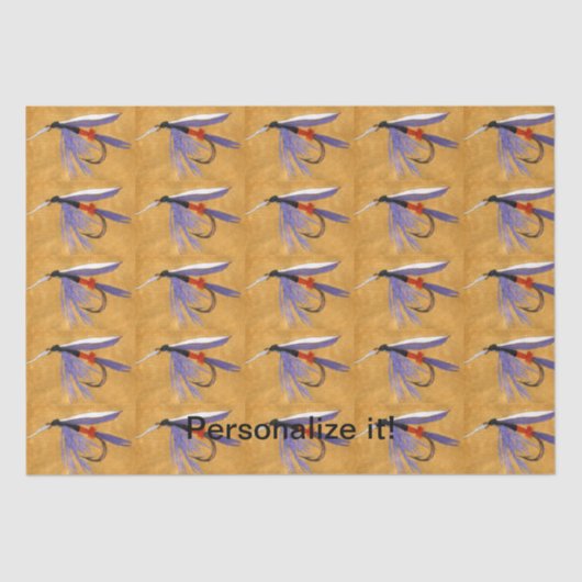 Nasse Fliege "des Güterzugs", bindene Fliege, Seidenpapier (Vorderseite)