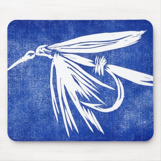 "Nasse Fly - Blue" Classic Foreut Fly Mousepad (Vorne)