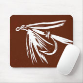 "Nasse Fly - Brown" Classic Trout Fly Mousepad (Mit Mouse)