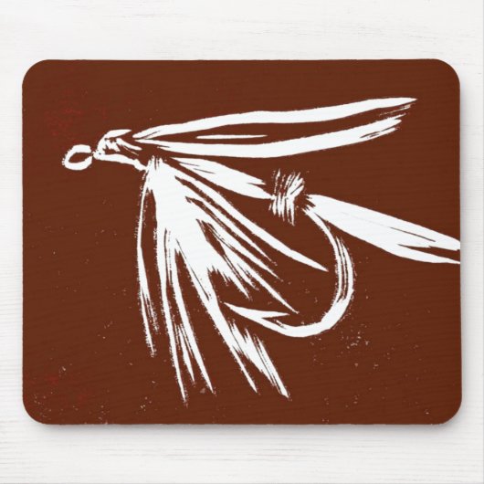 "Nasse Fly - Brown" Classic Trout Fly Mousepad (Vorne)