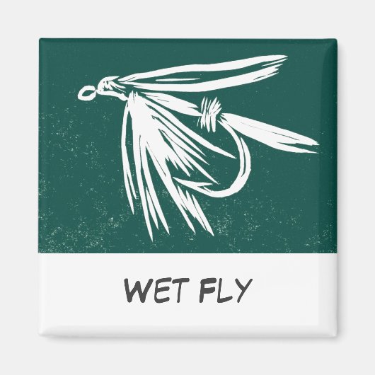 "Nasse Fly" Fliegenfischen Art Magnet (Vorne)