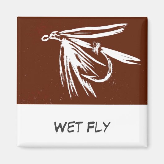 "Nasse Fly" Fliegenfischen Art Magnet (Vorne)