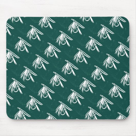 "Nasse Fly Green - Tiled" Classic Trout Fly Mousep Mousepad (Vorne)