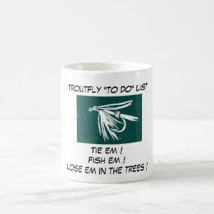 "Nasse Fly Green - Trout Fly "To Do List"-Tasse Kaffeetasse