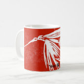 "Nasse Fly on red" Klassische Trout Fly Tasse (Vorderseite Links)