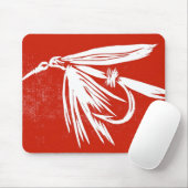 "Nasse Fly - Red" Klassische Trout Fly Mousepad (Mit Mouse)