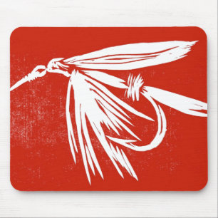 "Nasse Fly - Red" Klassische Trout Fly Mousepad
