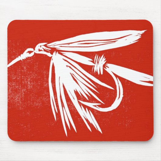 "Nasse Fly - Red" Klassische Trout Fly Mousepad (Vorne)