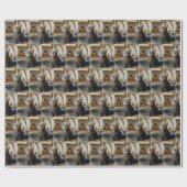 Nasse getigerte Katze sitzt in einer Küchenspüle Geschenkpapier (Flach)