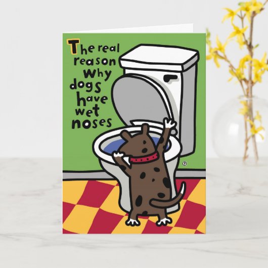 nasse Hündchennase Karte (Gelbe Blume)