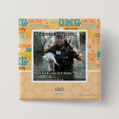 Nasse Katze und Gewehr Button (Vorderseite)