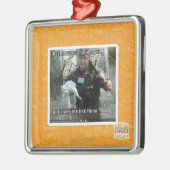 Nasse Katze und Gewehr Silbernes Ornament (Links)