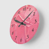 Nasse Korallenfarbe pink Runde Wanduhr (Winkel)