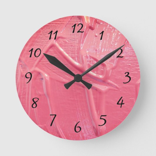 Nasse Korallenfarbe pink Runde Wanduhr (Vorderseite)