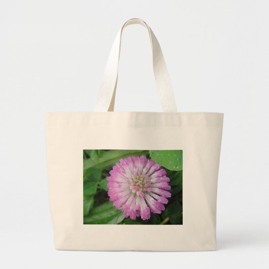 Nasse rosa Kleeblüte Jumbo Stoffbeutel (Vorne)