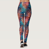 Nasse Scales beached Mermaid Fantasy Dragon Kostüm Leggings (Rückseite)