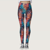 Nasse Scales beached Mermaid Fantasy Dragon Kostüm Leggings (Vorderseite)