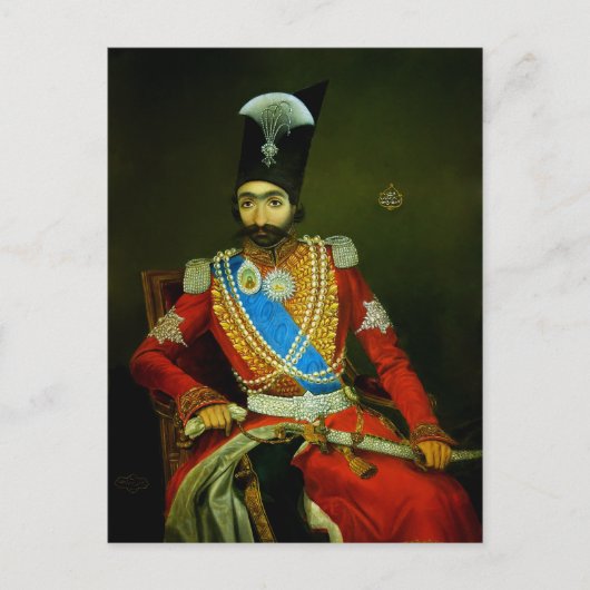 Nasser al-Din Shah Qajar, Schah Persiens Postkarte (Vorderseite)