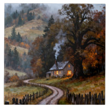 Nasser Herbsttag, willkommendes Cottage
