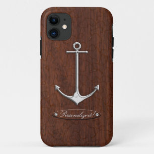 Nasser nautischer Mahagoni-Anker aus Stahl Case-Mate iPhone Hülle