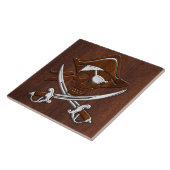 Nasser Seemahagonipiraten-Schädel-Stahl Fliese (Seite)