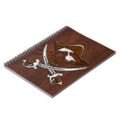 Nasser Seemahagonipiraten-Schädel-Stahl Notizblock (Linke Seite)