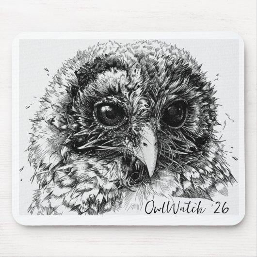 Nasses Eulenmäuschen-Pad Mousepad (Vorne)
