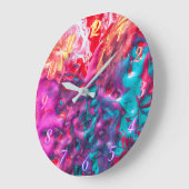 Nassfarbene abstrakte Kunstpalette Moderne Große Wanduhr (Winkel)