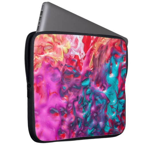 Nassfarbene abstrakte Kunstpalette Moderne Laptopschutzhülle (Vorne Rechts)