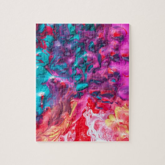 Nassfarbene abstrakte Kunstpalette Moderne Puzzle (Vertikal)