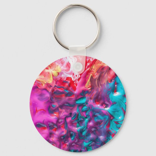 Nassfarbene abstrakte Kunstpalette Moderne Schlüsselanhänger (Vorderseite)