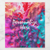 Nassfarbene abstrakte Kunstpalette Moderne Weinetikett (Einzelnes Label)