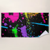 Nassfarbenes Retro Farbtupfer Strandtuch (Vorderseite)